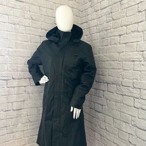 Pierre Cardin  vintage leather long women’s coat removable hoodie